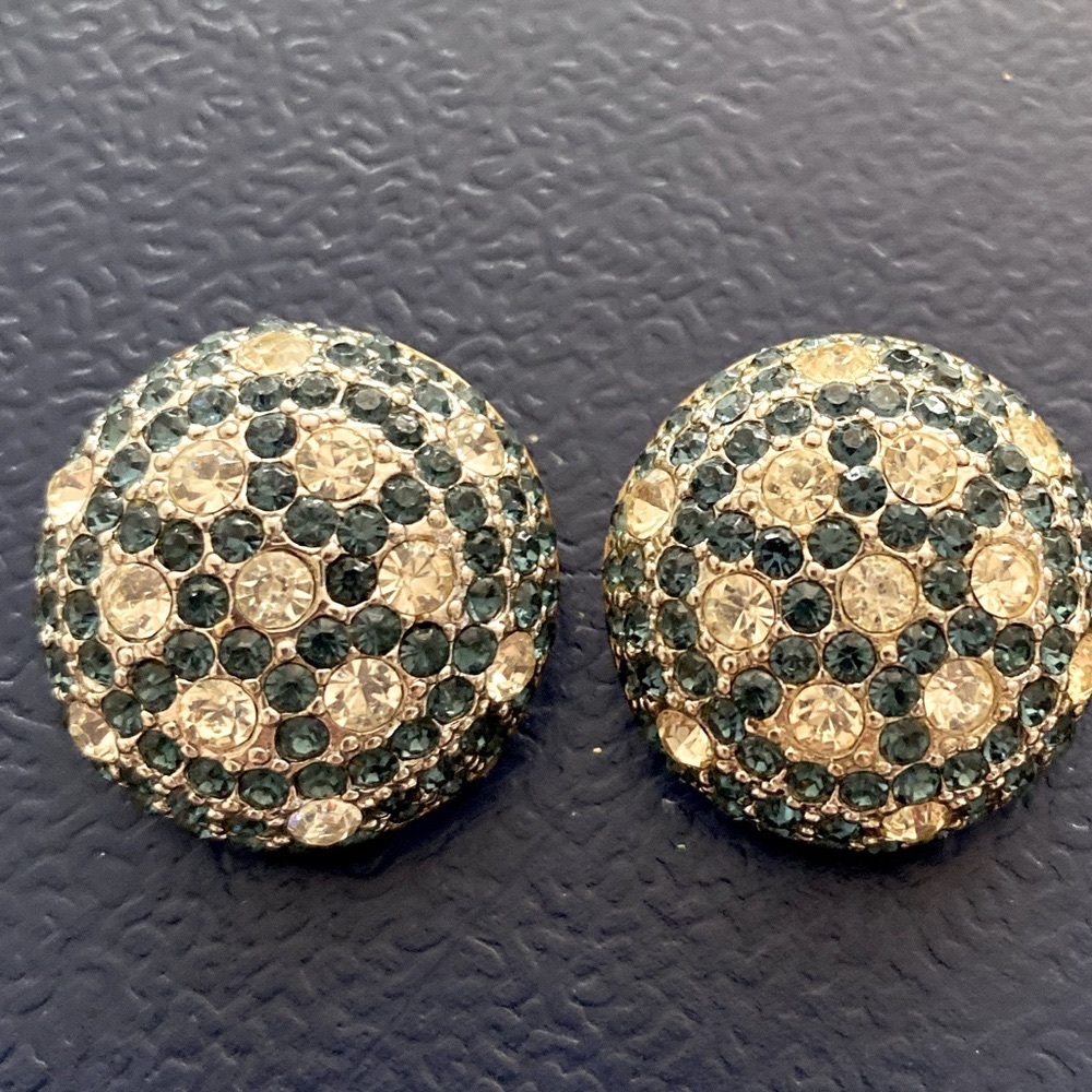 St.John Crystal Dome Clip-on Earrings